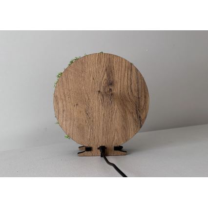 Li-Go 23625/DUB2 - LED Stmívatelná stolní dekorace LED/12W/230V 20x22 cm dub/Mechová veverka