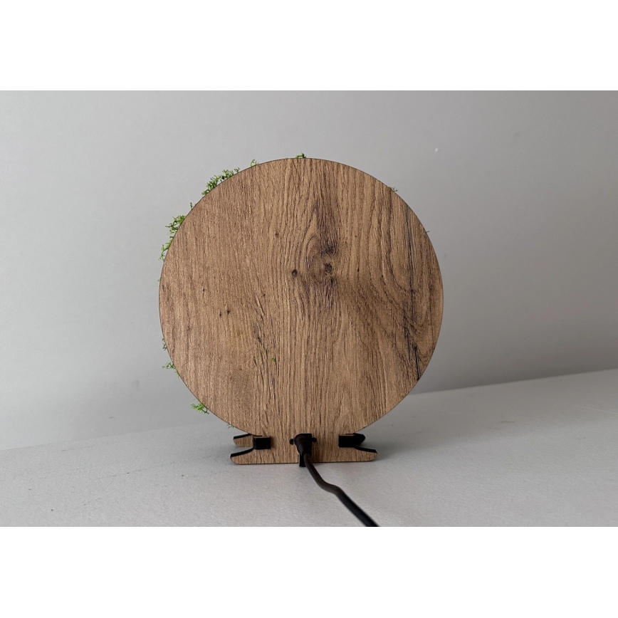 Li-Go 23625/DUB2 - LED Stmívatelná stolní dekorace LED/12W/230V 20x22 cm dub/Mechová veverka