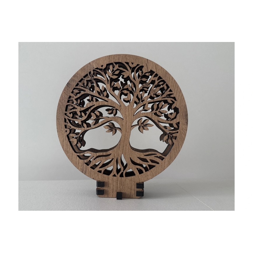 Li-Go 23648/DUB2 - LED Stmívatelná stolní dekorace LED/12W/230V 30x31 cm dub/Strom života