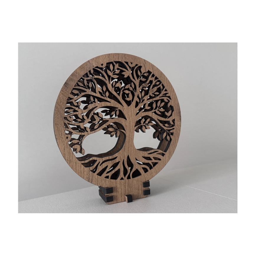 Li-Go 23648/DUB2 - LED Stmívatelná stolní dekorace LED/12W/230V 30x31 cm dub/Strom života