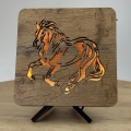 Li-Go 4070/DUB2 - LED Stolní dekorace LED/12W/230V 19x19 cm dub/Kůň