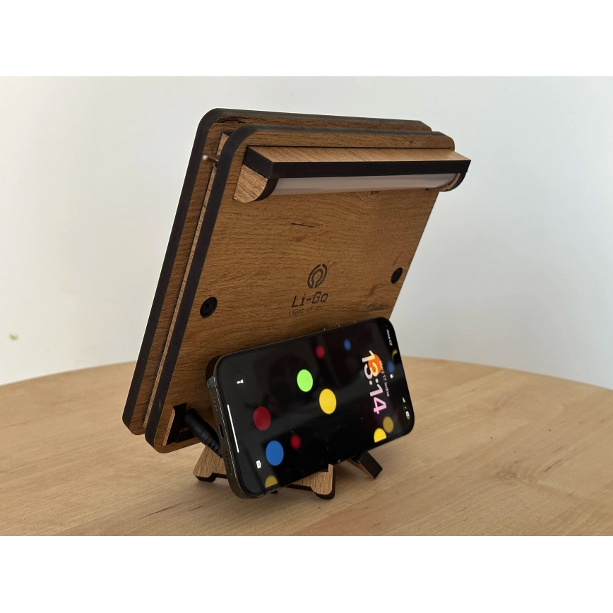 Li-Go 4070/DUB2 - LED Stolní dekorace LED/12W/230V 19x19 cm dub/Kůň