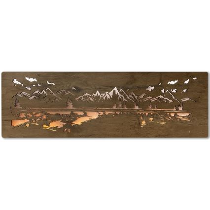 Li-Go 4778/A/4 - LED Stmívatelná nástěnná dekorace LED/10W/5V 30000 mAh 120x40 cm dub/Jezero