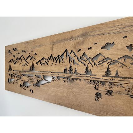 Li-Go 4778/A/4 - LED Stmívatelná nástěnná dekorace LED/10W/5V 30000 mAh 120x40 cm dub/Jezero