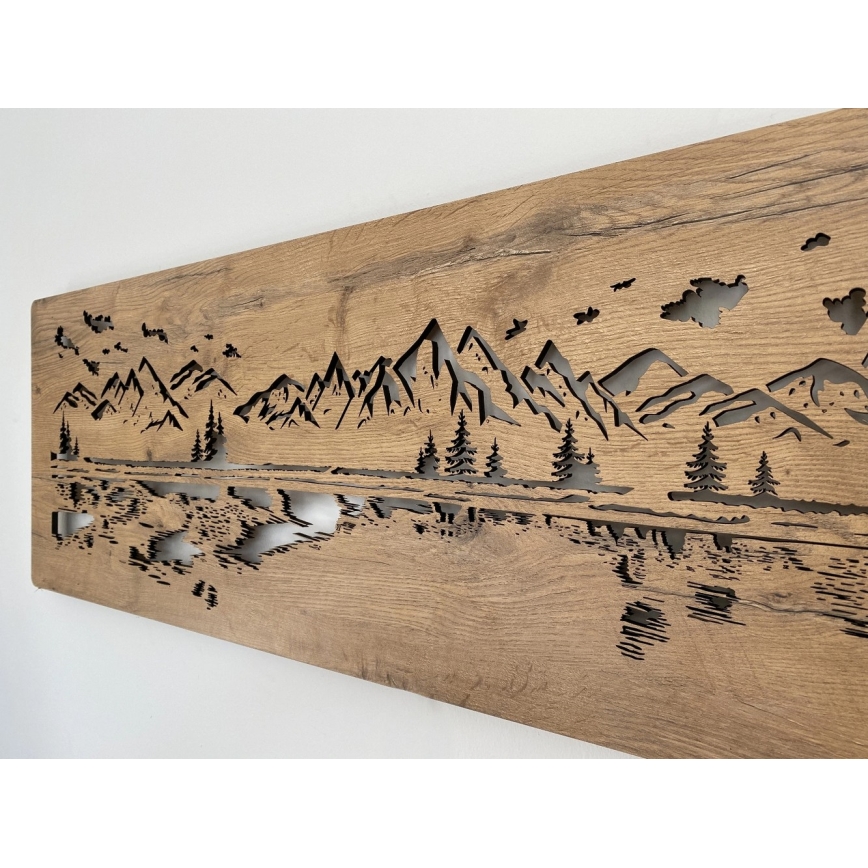 Li-Go 4778/A/4 - LED Stmívatelná nástěnná dekorace LED/10W/5V 30000 mAh 120x40 cm dub/Jezero