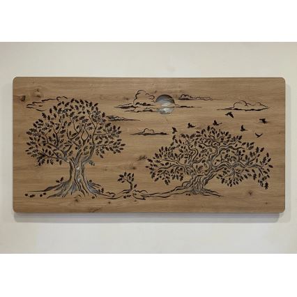 Li-Go 5307/DUB2 - LED Stmívatelná nástěnná dekorace LED/24W/230V 120x60 cm dub/Tři duby