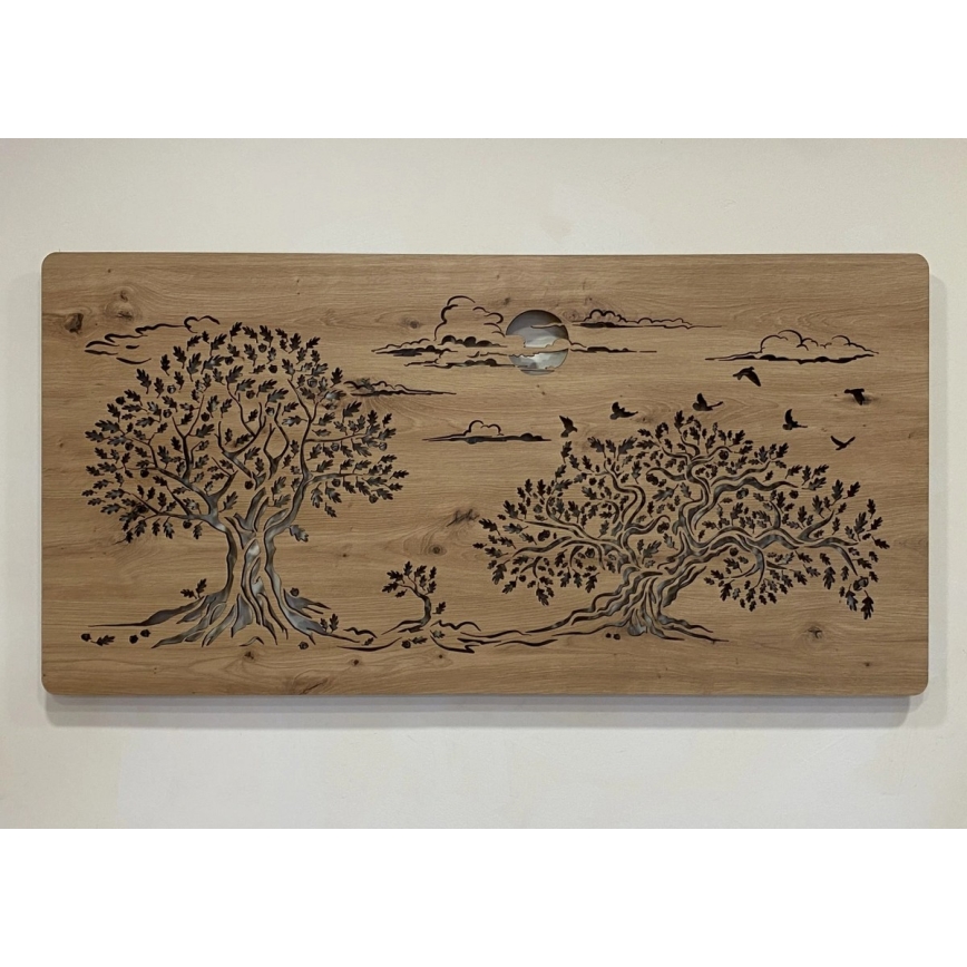 Li-Go 5307/DUB2 - LED Stmívatelná nástěnná dekorace LED/24W/230V 120x60 cm dub/Tři duby