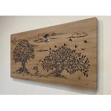 Li-Go 5307/DUB2 - LED Stmívatelná nástěnná dekorace LED/24W/230V 120x60 cm dub/Tři duby