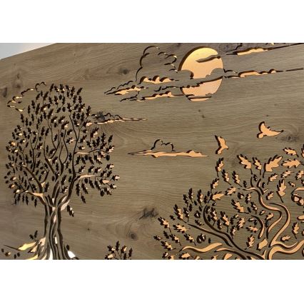 Li-Go 5307/DUB2 - LED Stmívatelná nástěnná dekorace LED/24W/230V 120x60 cm dub/Tři duby