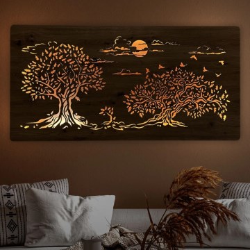 Li-Go 5307/DUB2 - LED Stmívatelná nástěnná dekorace LED/24W/230V 120x60 cm dub/Tři duby