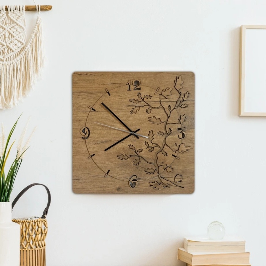 Li-Go 5499/DUB2 - Nástěnné hodiny 1xAA 40x40 cm dub