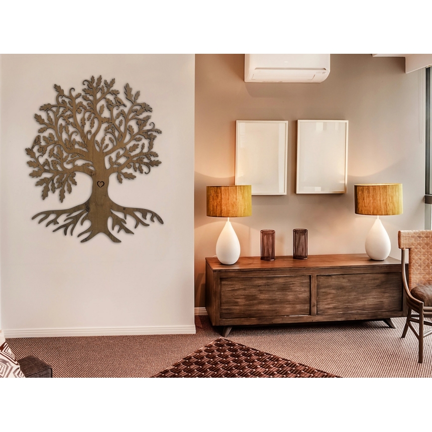 Li-Go 5729/DUB2 - LED Nástěnná dekorace se senzorem pohybu LED/10W/5V 90x110 cm dub