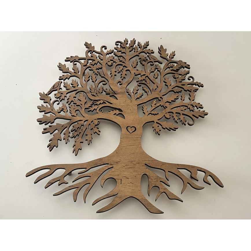 Li-Go 5729/DUB2 - LED Nástěnná dekorace se senzorem pohybu LED/10W/5V 90x110 cm dub