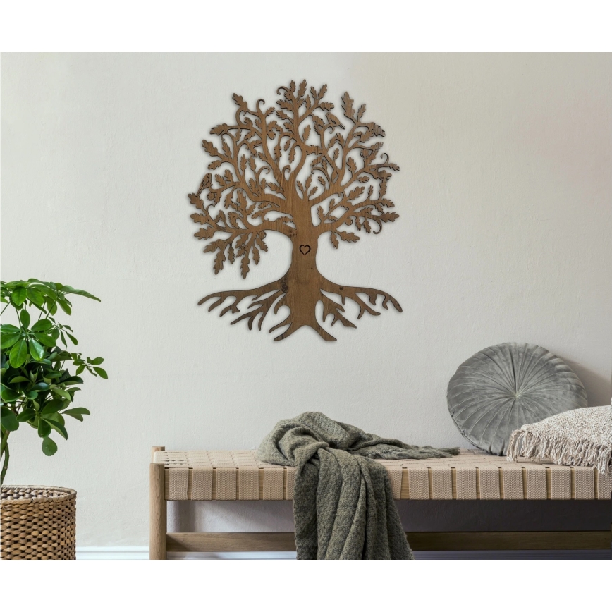 Li-Go 5732/DUB/S2 - LED Stmívatelná nástěnná dekorace LED/10W/5V 20000 mAh 68x80 cm dub