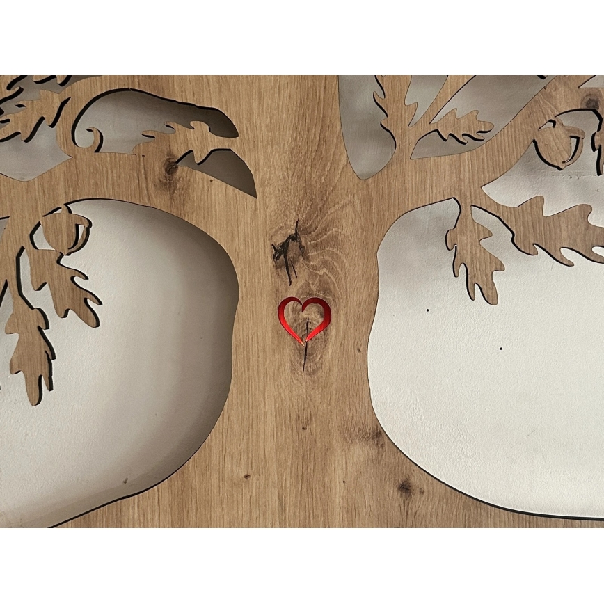 Li-Go 5732/DUB/S2 - LED Stmívatelná nástěnná dekorace LED/10W/5V 20000 mAh 68x80 cm dub