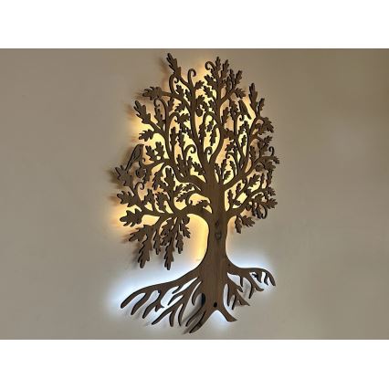Li-Go 5739/DUB2 - LED Stmívatelná nástěnná dekorace LED/10W/230V 68x80 cm dub