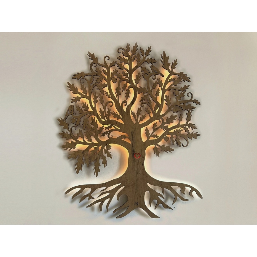 Li-Go 5742/DUB2 - LED Stmívatelná nástěnná dekorace LED/10W/230V 90x110 cm dub