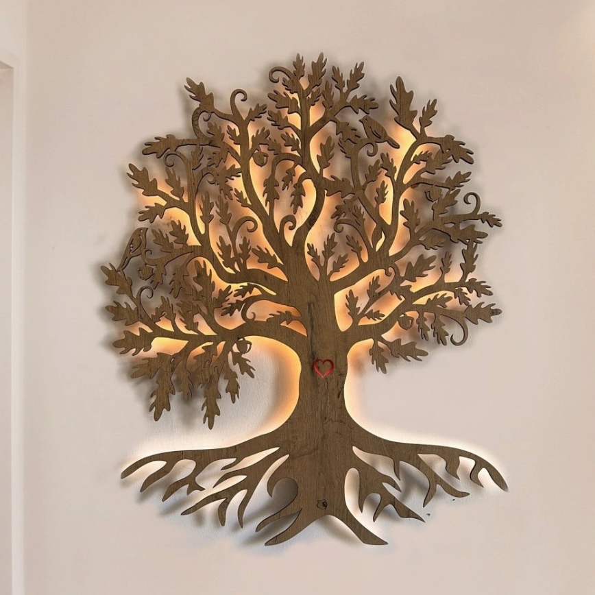 Li-Go 5742/DUB2 - LED Stmívatelná nástěnná dekorace LED/10W/230V 90x110 cm dub