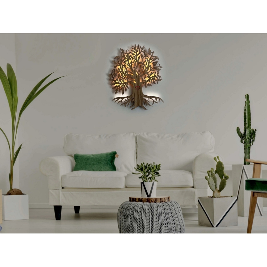 Li-Go 5747/DUB2 - LED Stmívatelná nástěnná dekorace LED/10W/230V 45x55 cm dub