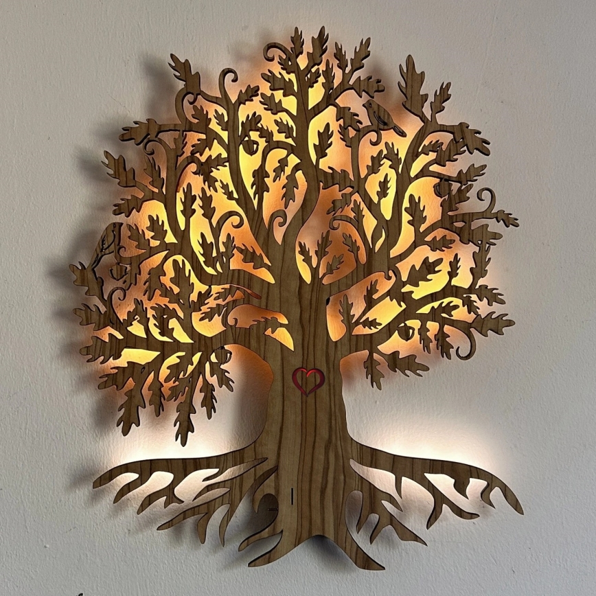 Li-Go 5747/DUB2 - LED Stmívatelná nástěnná dekorace LED/10W/230V 45x55 cm dub