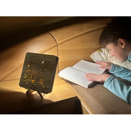 Li-Go 5788/DUB2 - LED Stolní dekorace LED/12W/230V 19x19 cm dub/Malý princ