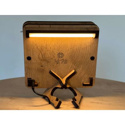 Li-Go 5788/DUB2 - LED Stolní dekorace LED/12W/230V 19x19 cm dub/Malý princ