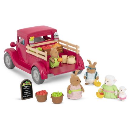 Li'l Woodzeez - Hrací set farmářský pick-up se stánkem 3xAAA