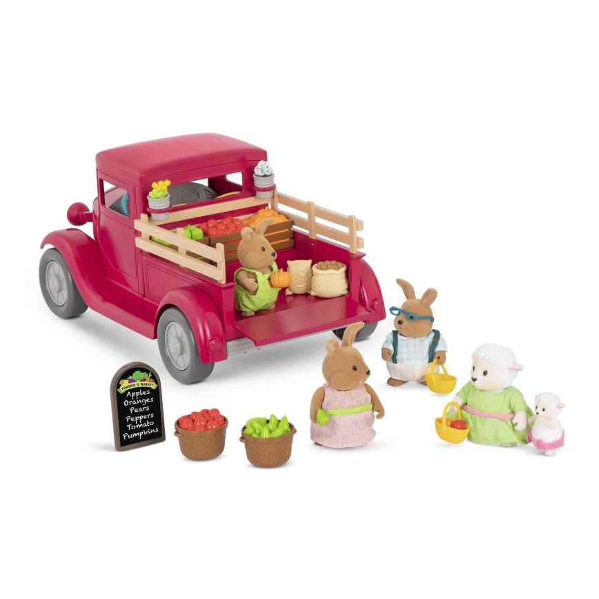 Li'l Woodzeez - Hrací set farmářský pick-up se stánkem 3xAAA