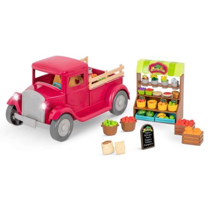 Li'l Woodzeez - Hrací set farmářský pick-up se stánkem 3xAAA