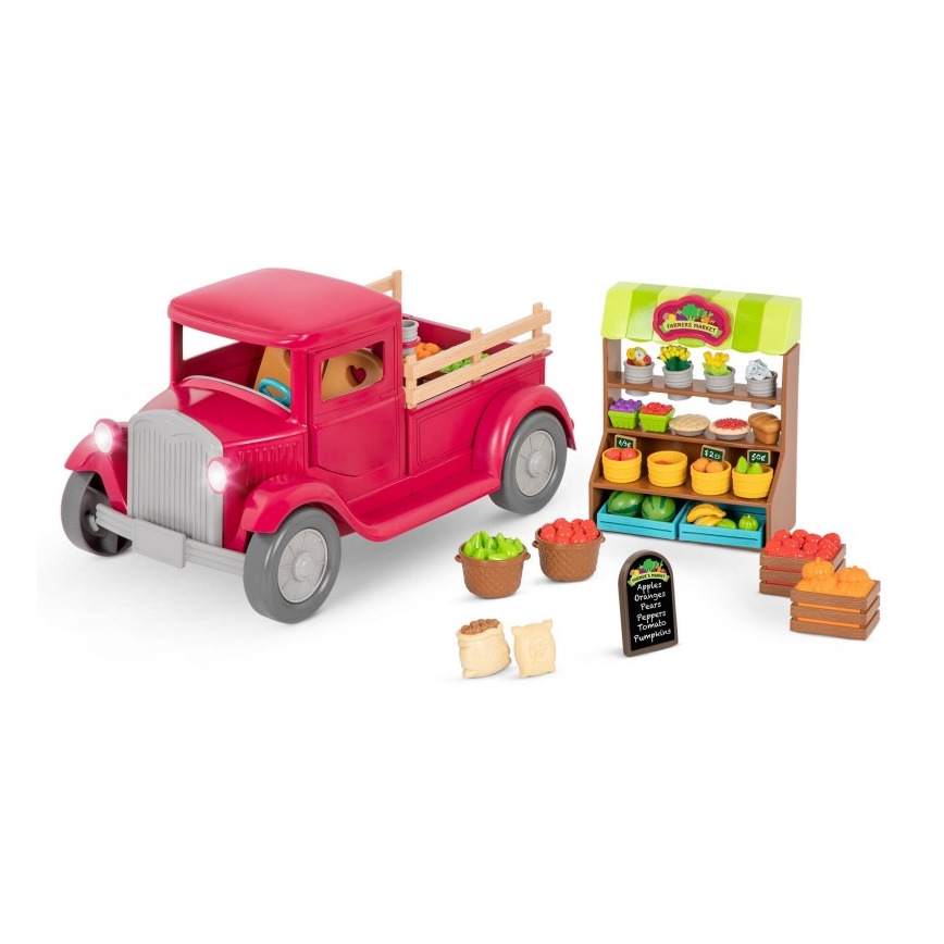 Li'l Woodzeez - Hrací set farmářský pick-up se stánkem 3xAAA