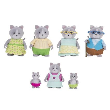 Li'l Woodzeez - Set postaviček DAINTYPAW rodina koček
