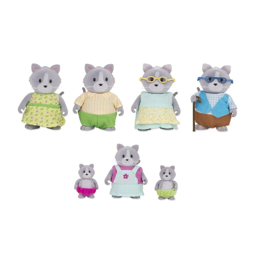 Li'l Woodzeez - Set postaviček DAINTYPAW rodina koček