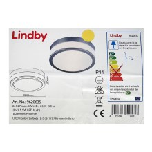 Lindby - Koupelnové stropní svítidlo FLAVI 2xE27/15W/230V IP44 lesklý chrom
