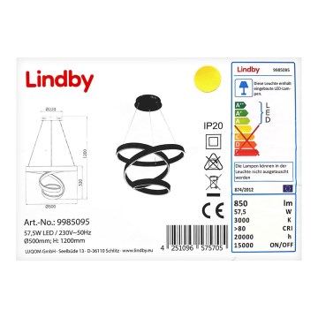 Lindby - LED Lustr na lanku OLADA LED/57,5W/230V