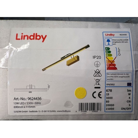 Lindby - LED Obrazové svítidlo MAILINE LED/13W/230V
