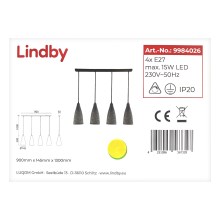 Lindby - Lustr na lanku SANNE 4xE27/15W/230V