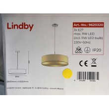 Lindby - Lustr na lanku SEBATIN 3xE27/11W/230V