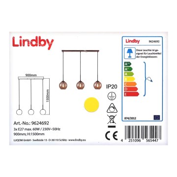 Lindby - Lustr na lanku SOFIAN 3xE27/60W/230V