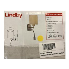 Lindby - Nástěnná lampa CAMILO 1xE27/60W/230V + LED/4W/230V