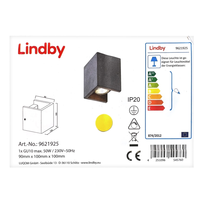 Lindby - Nástěnné svítidlo GERDA 1xGU10/50W/230V