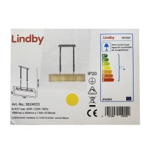 Lindby - Stmívatelný lustr na lanku MARIAT 4xE27/60W/230V