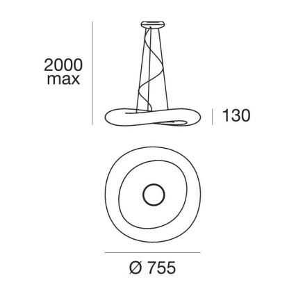 Linea Light 6860 - Lustr na lanku MR. MAGOO 1x2GX13/55W/230V pr. 76 cm