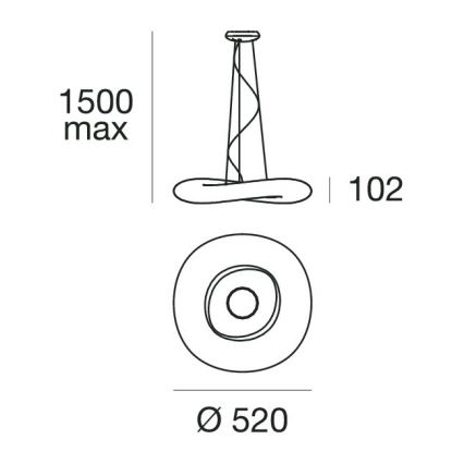 Linea Light 8005 - LED Stmívatelný lustr na lanku MR. MAGOO LED/23W/230V pr. 52 cm