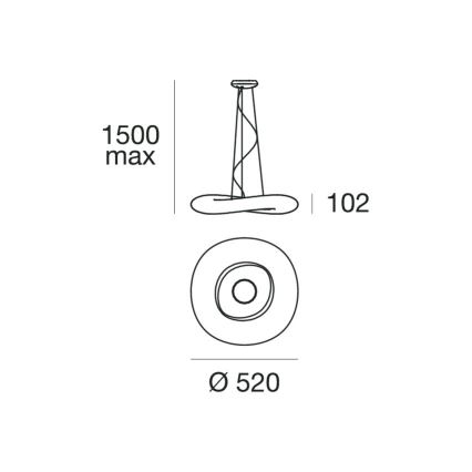 Linea Light 8005 - LED Stmívatelný lustr na lanku MR. MAGOO LED/23W/230V pr. 52 cm