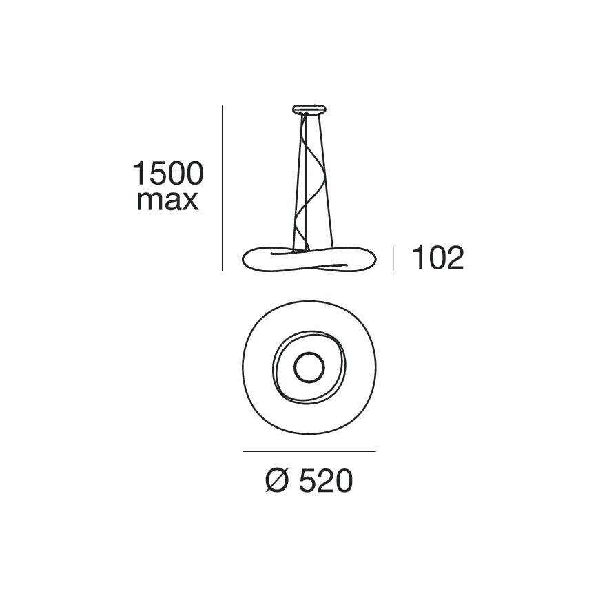 Linea Light 8005 - LED Stmívatelný lustr na lanku MR. MAGOO LED/23W/230V pr. 52 cm