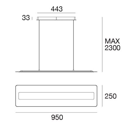 Linea Light 8939 - LED Lustr na lanku ANTILE LED/45W/230V CRI 90 bílá/zlatá