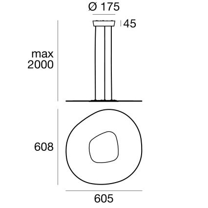 Linea Light 90348 - LED Lustr na lanku ANTIGUA LED/38W/230V 60,8 cm CRI 90 bílá