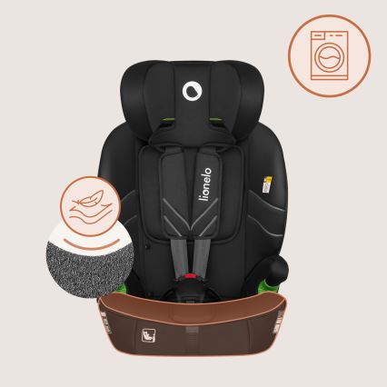 Lionelo - Autosedačka LEVI FIX i-Size 76-150 cm Black Carbon