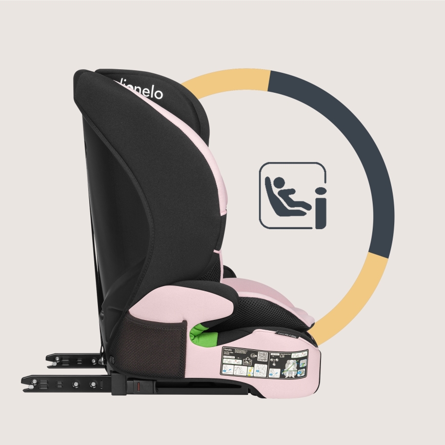 Lionelo - Autosedačka LEVI FIX i-Size 76-150 cm Pink Baby