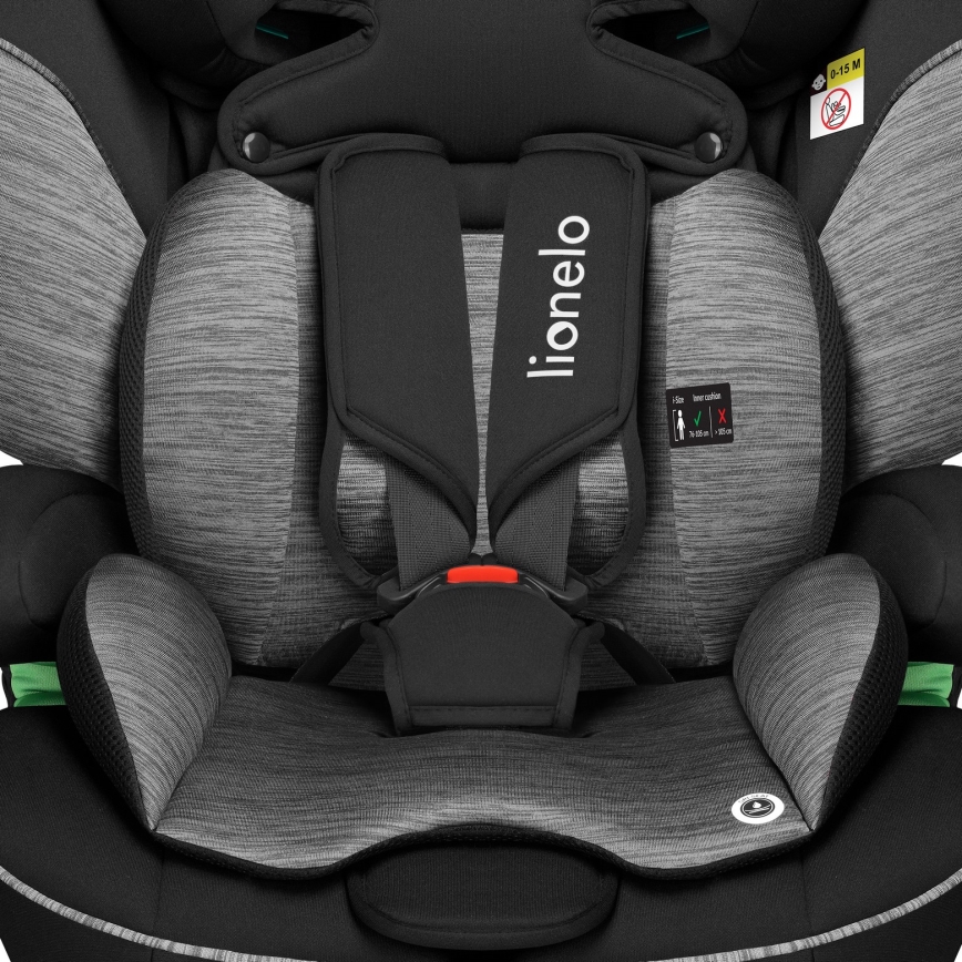 Lionelo - Autosedačka LEVI i-Size 76-150 cm Black Grey